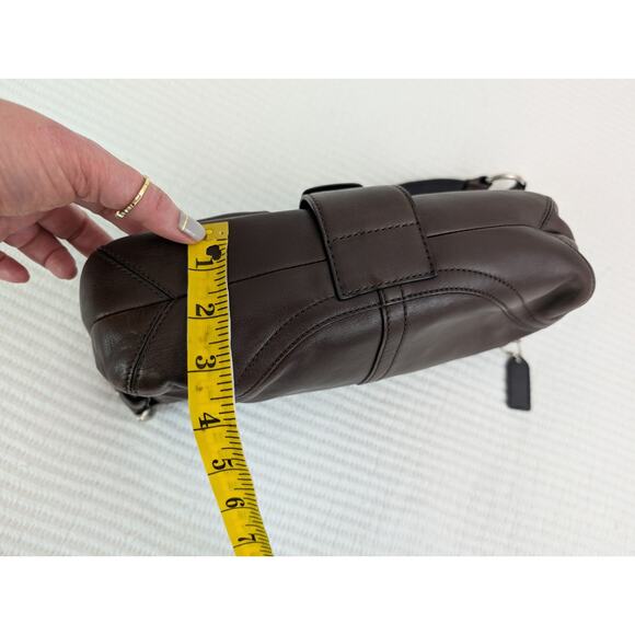Vintage COACH Soho Leather Pocket Flap Y2K Chocolate Brown Shoulder Bag 3653 - Picture 16 of 16
